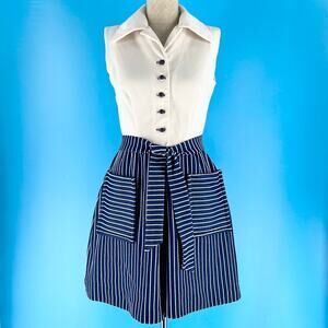 60s Romper Culotte Polyester Pointed Collar 1960s Vintage